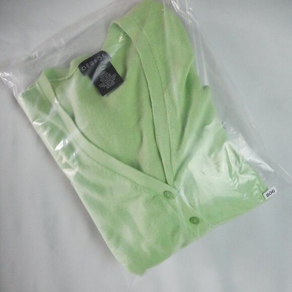 George Woman's Size L (12/14) Green Lightweight Button Up Cardigan 3/4 Sleeve - Picture 11 of 11